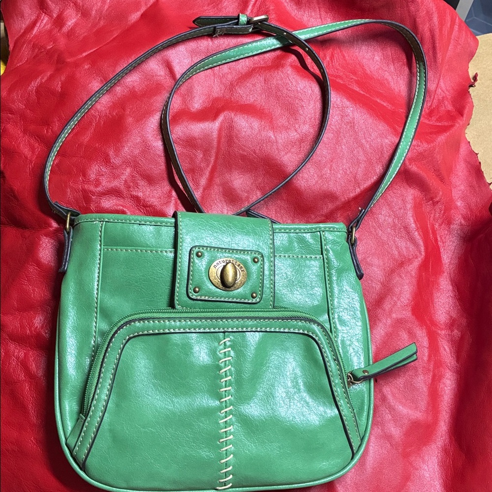 Naturalizer Green Leather Crossbody Bag